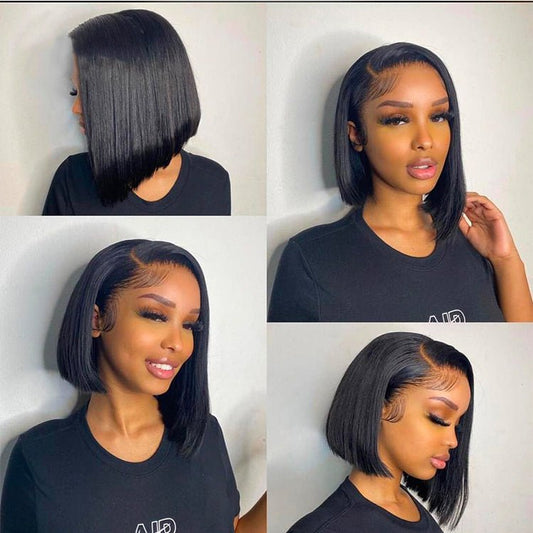 13x4 Lace Frontal Bob Straight Wig Human Hair - Fiti beautyShoesCJZR198309502BY