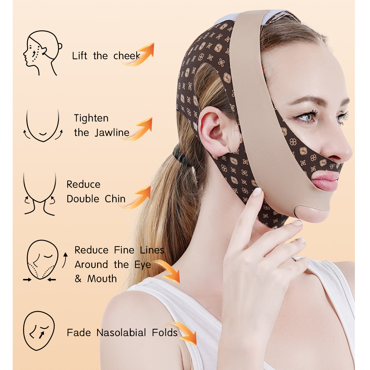 2025 Upgraded Face Mask Sleeping Mask 1PC For Women, Suitable For Daily Wear Brown & Green BOMKADI