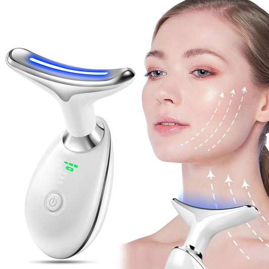 7 Colours Neck Face Lifting Massager Skin Tighten Device LED Anti Wrinkle Beauty - Fiti beautybeautyCJAM232624101AZ