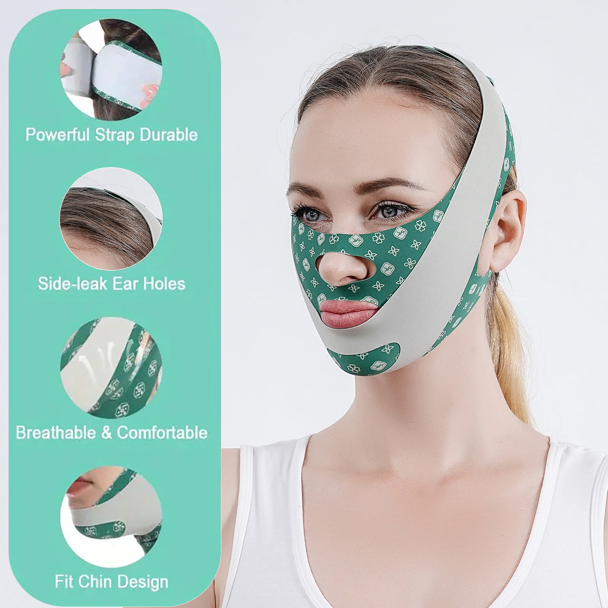 2025 Upgraded Face Mask Sleeping Mask 1PC For Women, Suitable For Daily Wear Brown & Green BOMKADI