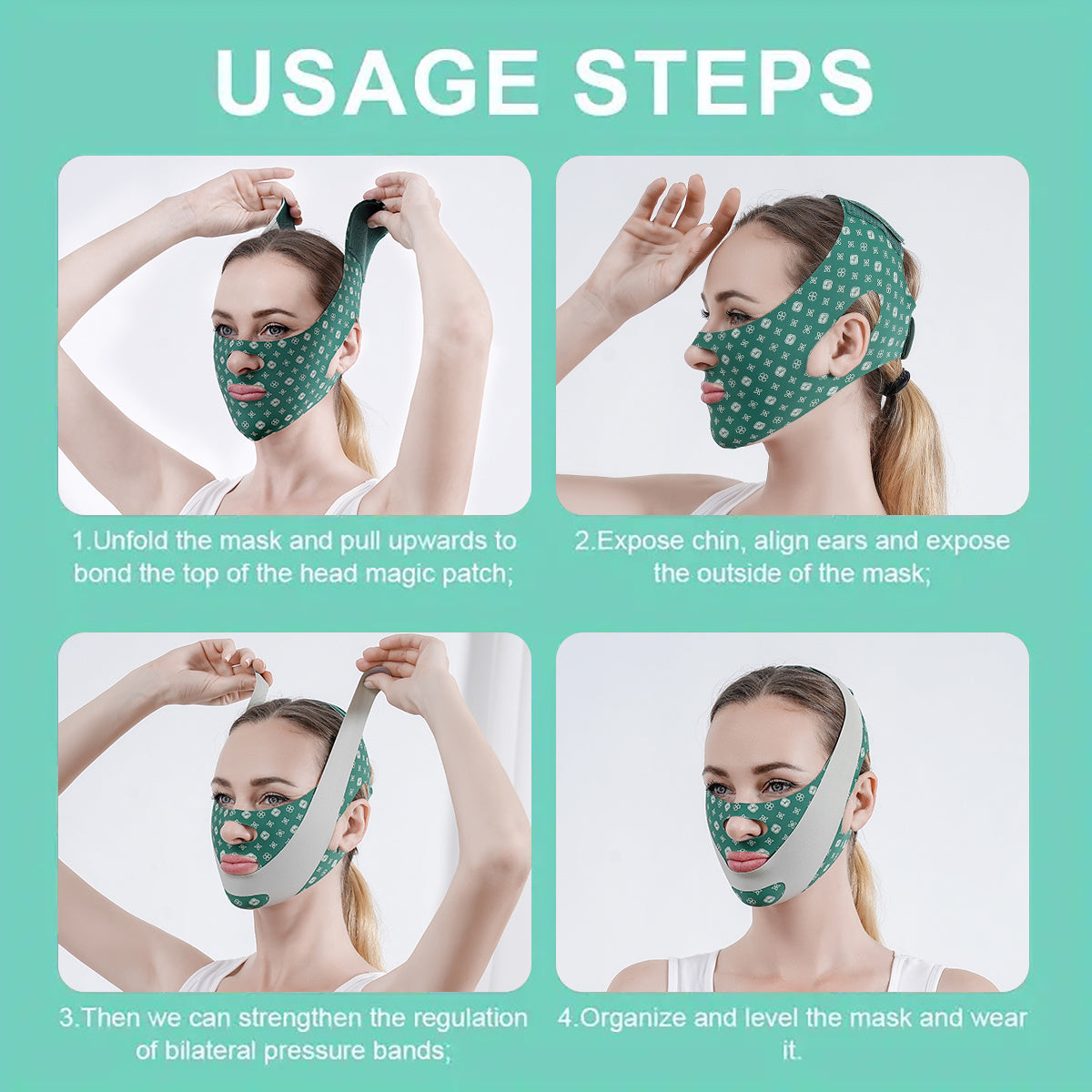 2025 Upgraded Face Mask Sleeping Mask 1PC For Women, Suitable For Daily Wear Brown & Green BOMKADI